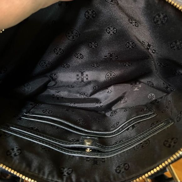Tory Burch double zip tote Robinson black pebbled leather MINT condition - Picture 6 of 9